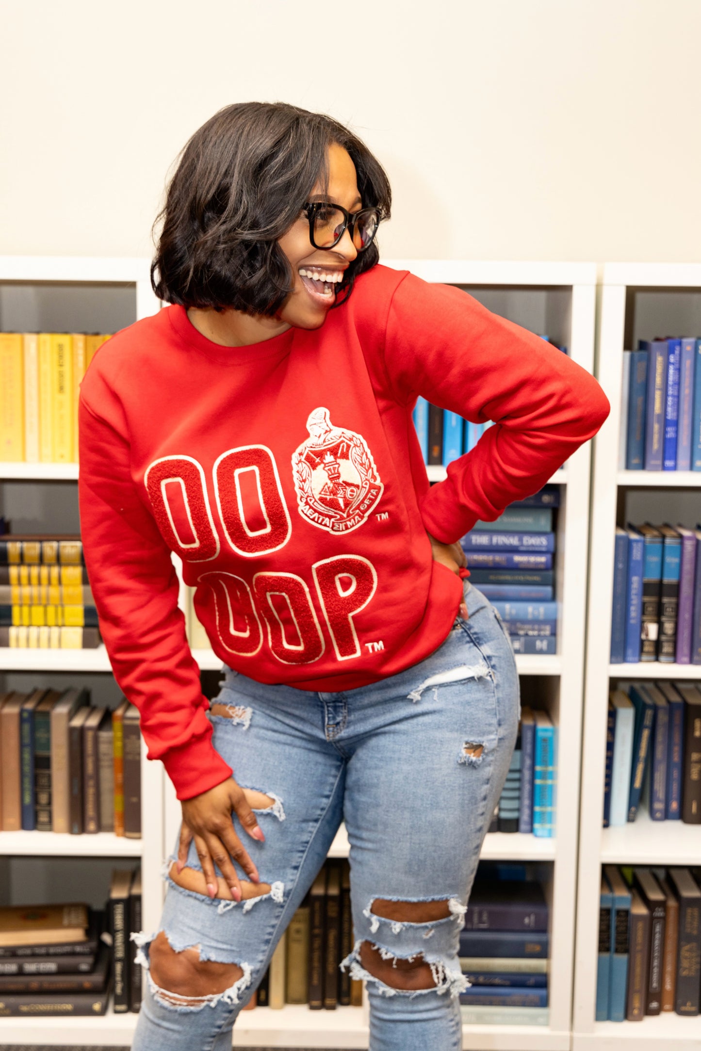 Delta Sigma Theta Sorority, Inc. OP OOP CHENILLE SWEATSHIRT (RED)