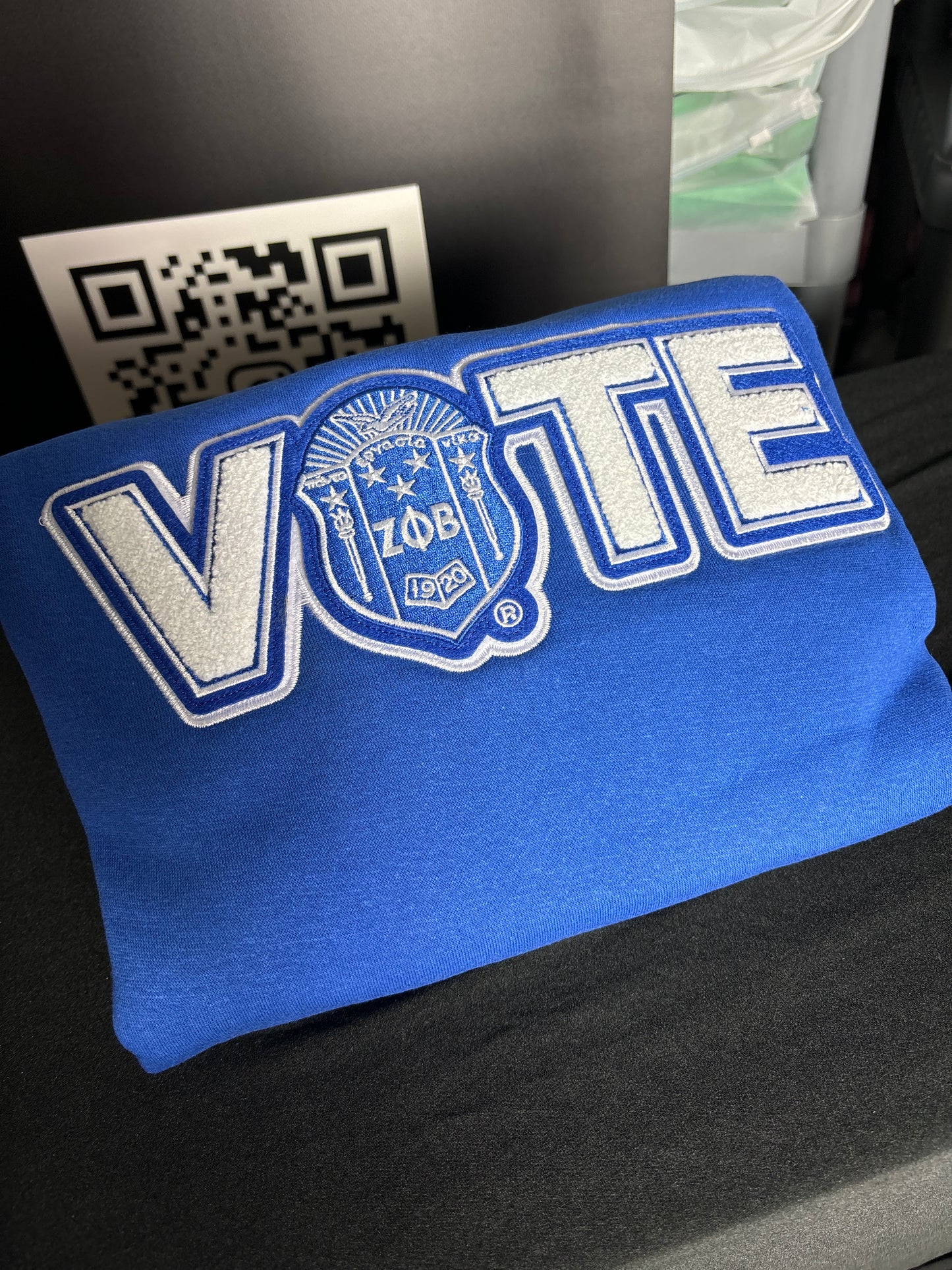 Zeta Phi Beta Sorority, Inc. Chenille VOTE Sweatshirt