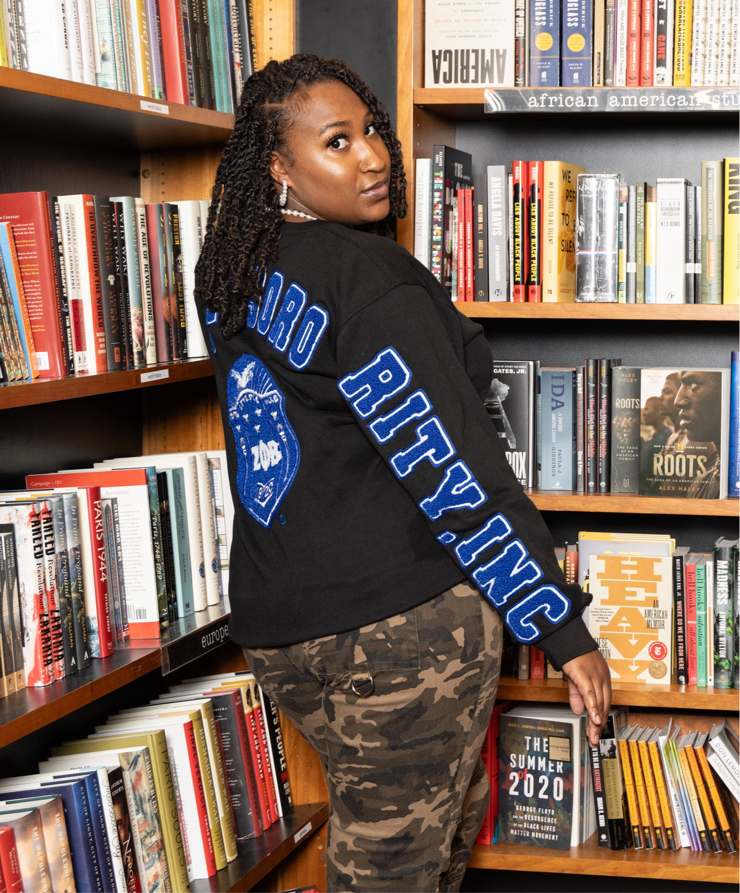 Zeta Phi Beta Sorority, Inc. Chenille Back Design Sweatshirt (black)