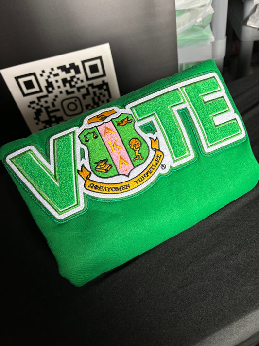 Alpha Kappa Alpha Sorority, Inc. VOTE Sweatshirt (Green)