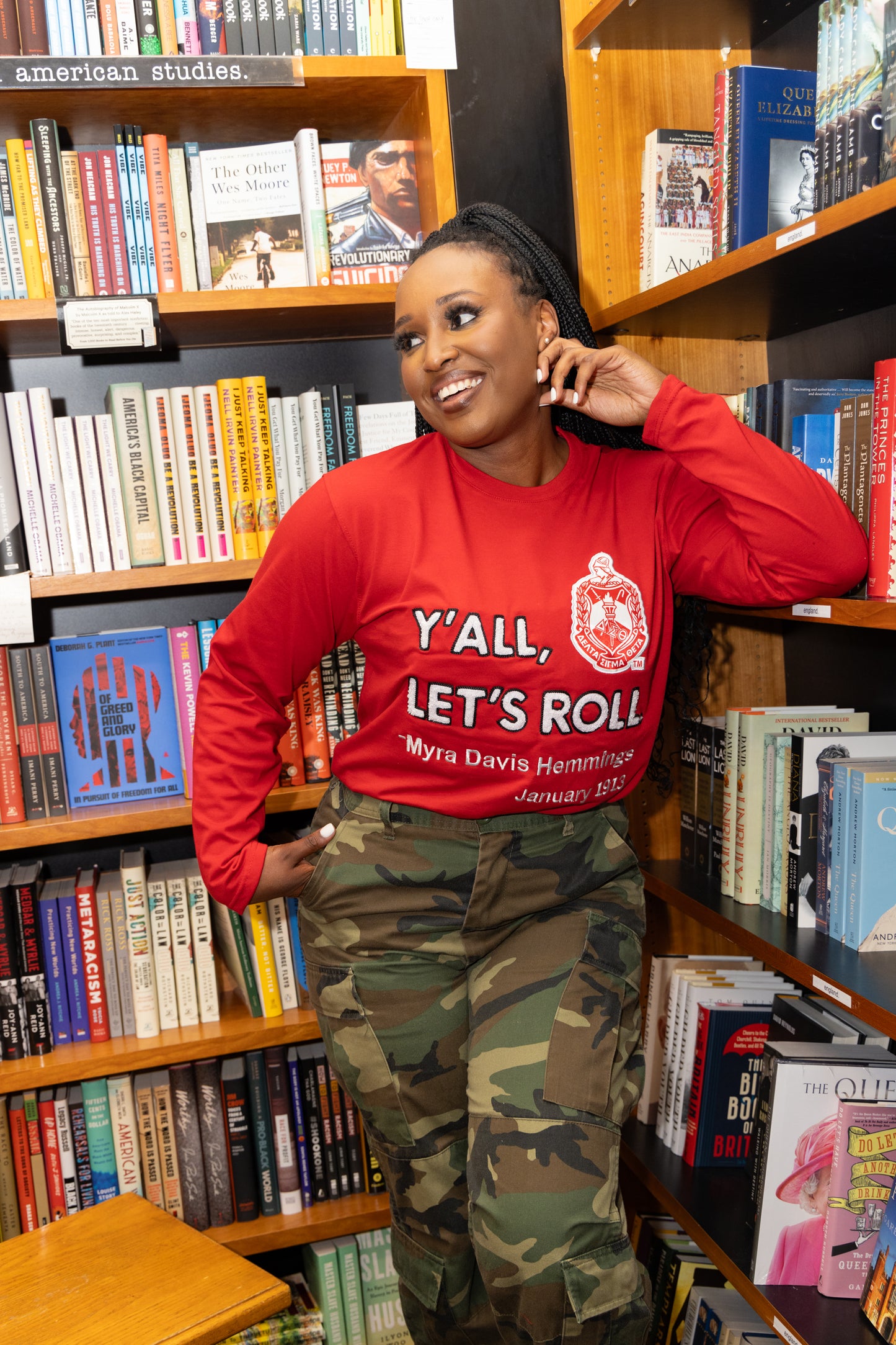 Delta Sigma Theta Sorority, Inc. Y'all Long Sleeve T-shirt (red)