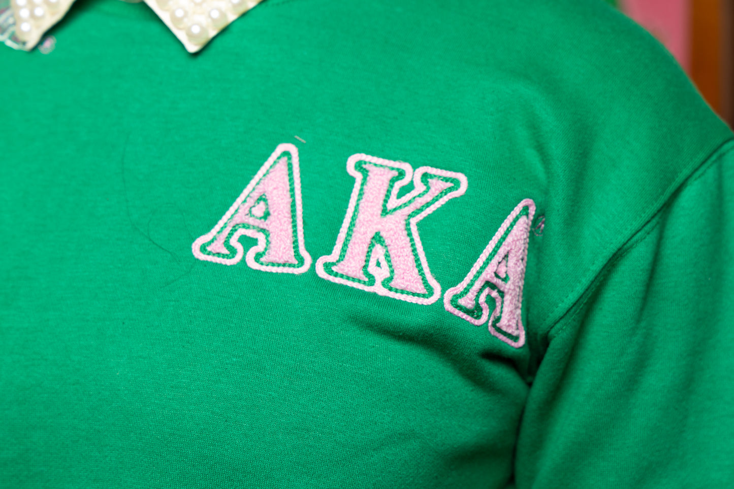 Alpha Kappa Alpha Sorority, Inc. CHENILLE BACK DESIGN (GREEN)