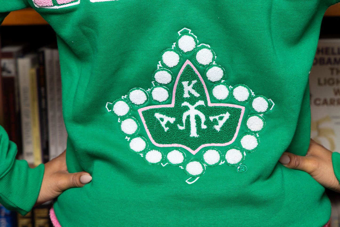 Alpha Kappa Alpha Sorority, Inc. CHENILLE BACK DESIGN (GREEN)