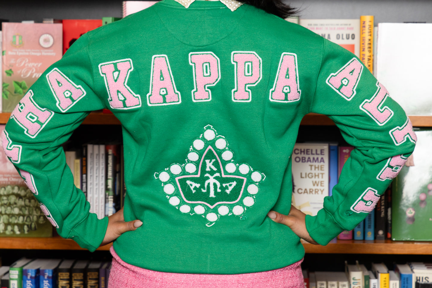 Alpha Kappa Alpha Sorority, Inc. CHENILLE BACK DESIGN (GREEN)