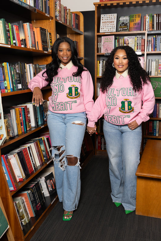 Alpha Kappa Alpha Sorority, Inc. BY CULTURE AND BY MERIT CHENILLE SWEATSHIRT (PINK)